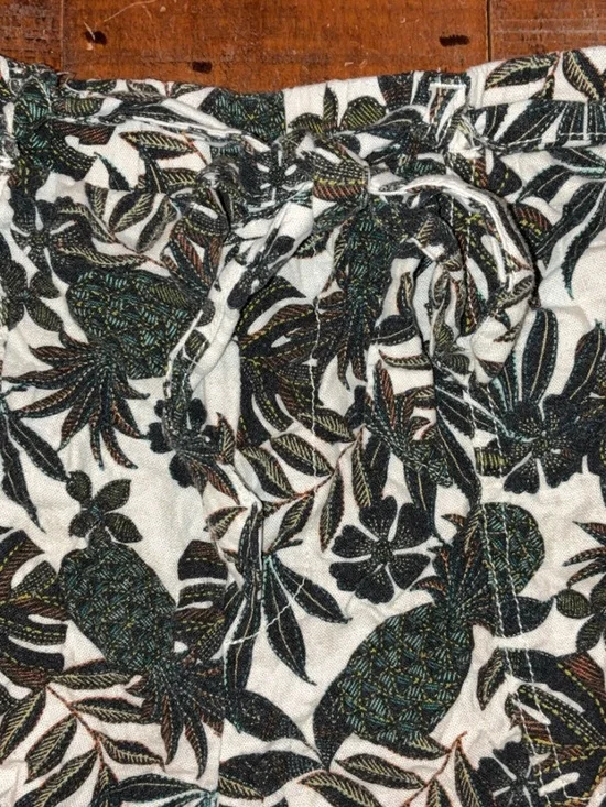 ANA Tropical Print Drawstring Shorts Size Large Pineapple Botanical Summer - Picture 3 of 6